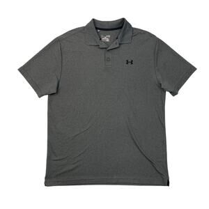 Under Armour Polo Shirt Mens XL Extra Large Grey Performance Golf Heatgear